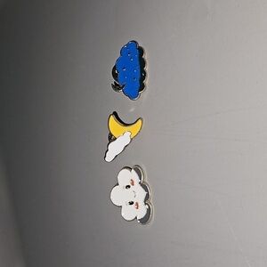 Set of 3 cloud sky pins